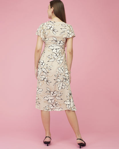 Ivory Bloom Sketch Dress