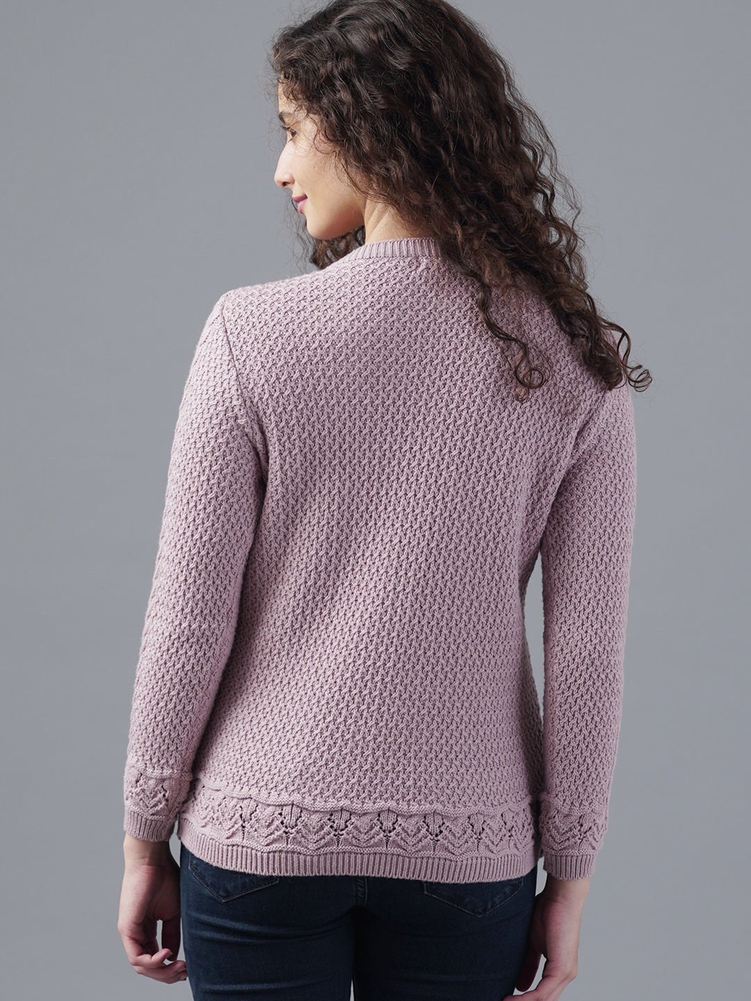 Virsa Textured Round Neck Cardigan