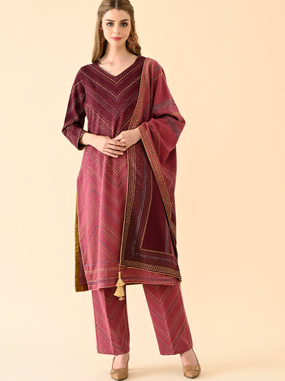 Chevron Pattern Kurta with Coordinated Pants