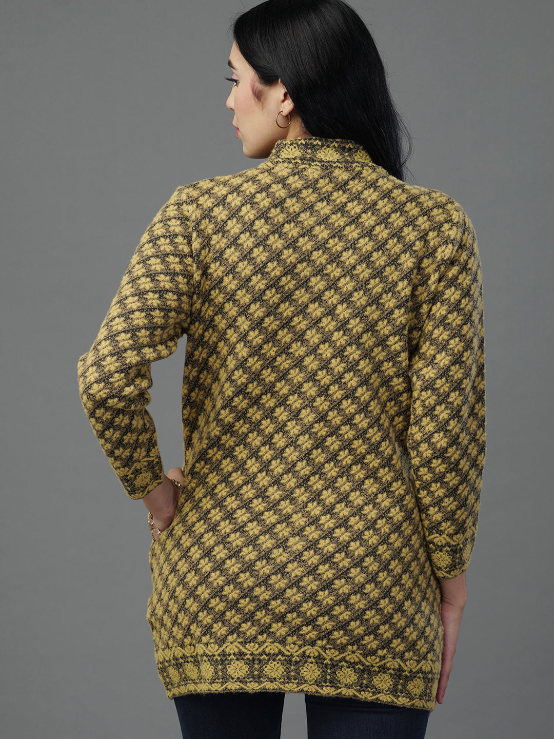 The Gilded Lattice Jacquard Cardigan