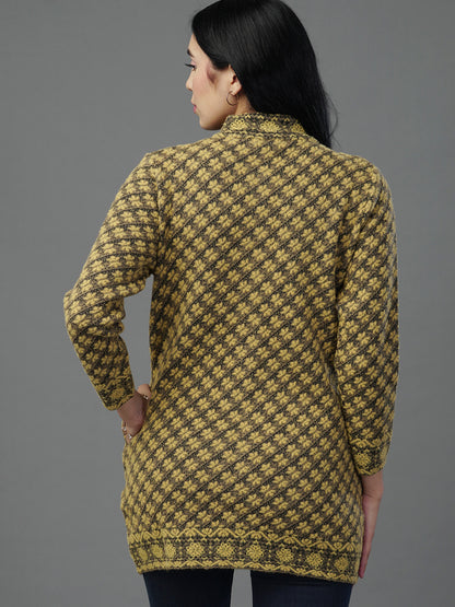 The Gilded Lattice Jacquard Cardigan