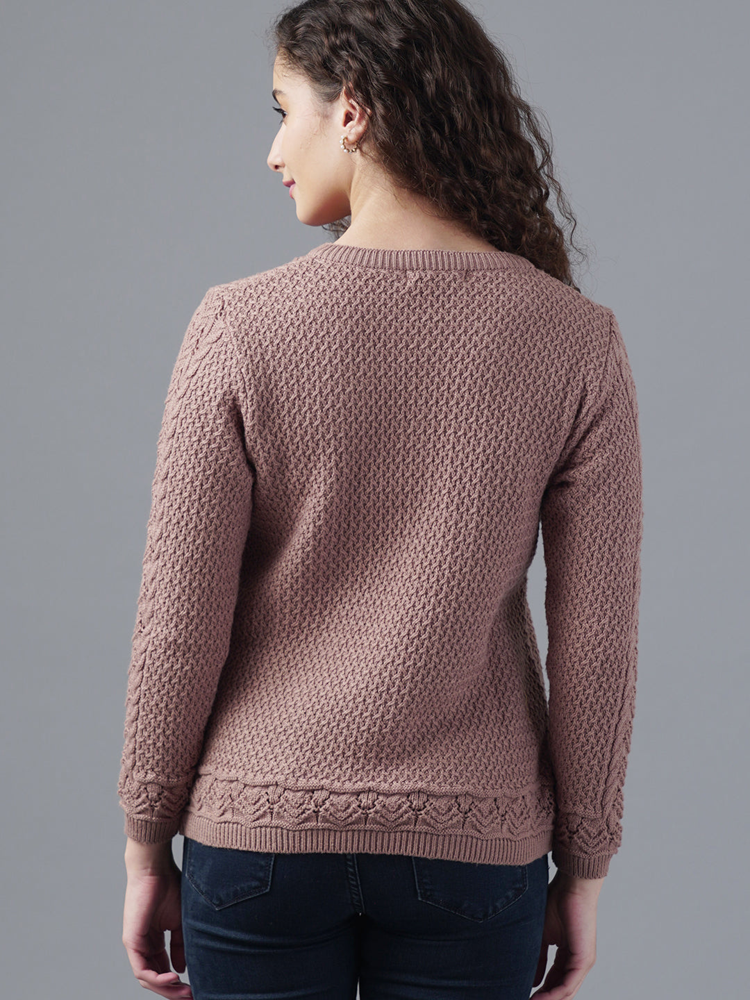 Virsa Textured Round Neck Cardigan