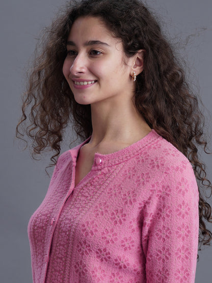 Premium Jacquard Cardigan – Round Neck