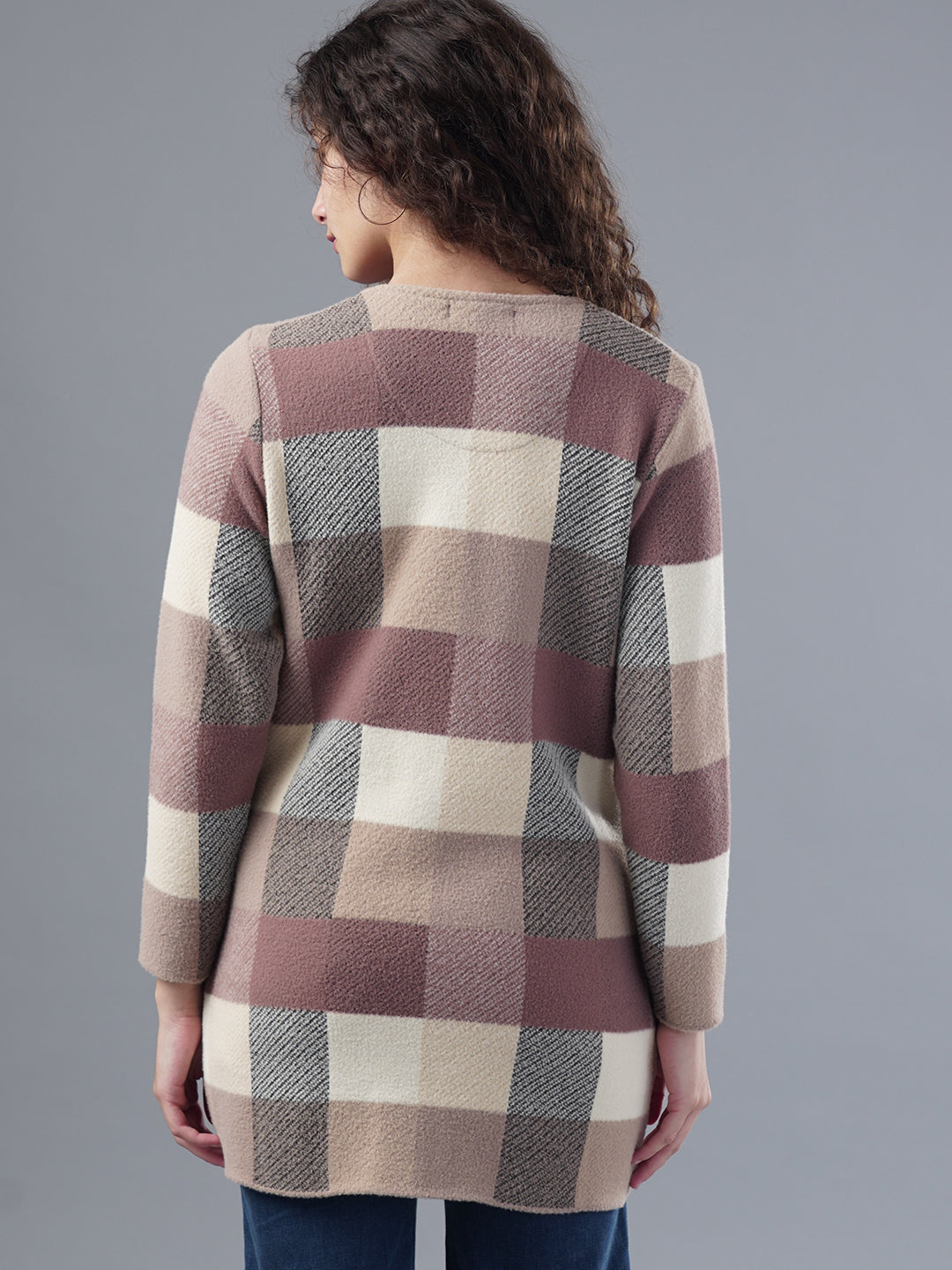 Virsa Cozy Plaid Long Cardigan