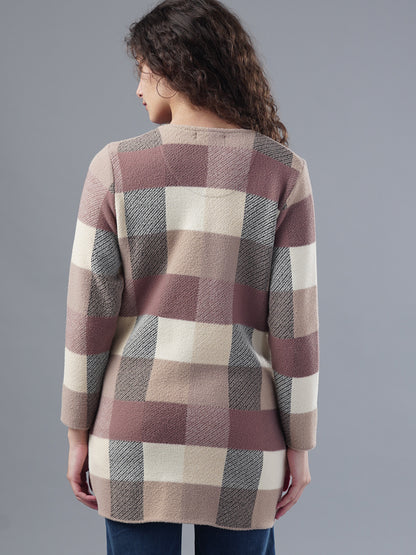 Virsa Cozy Plaid Long Cardigan