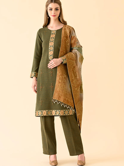 Embroidered Straight-Cut Kurta Set
