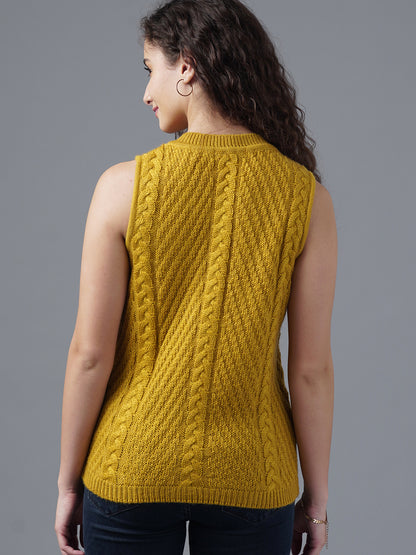 Virsa Cable Knit Sleeveless Cardigan