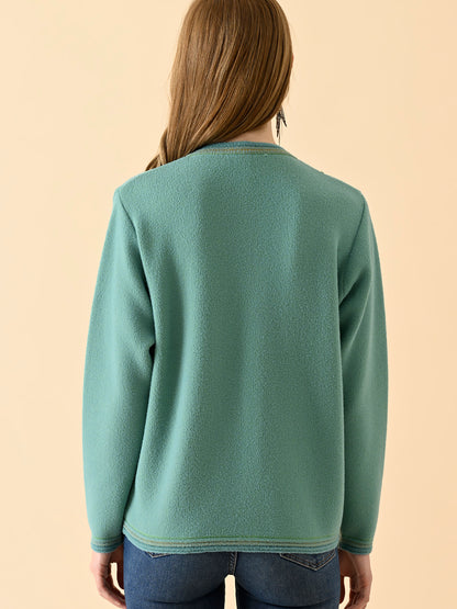 Winter Bloom Mock-Neck Sweater