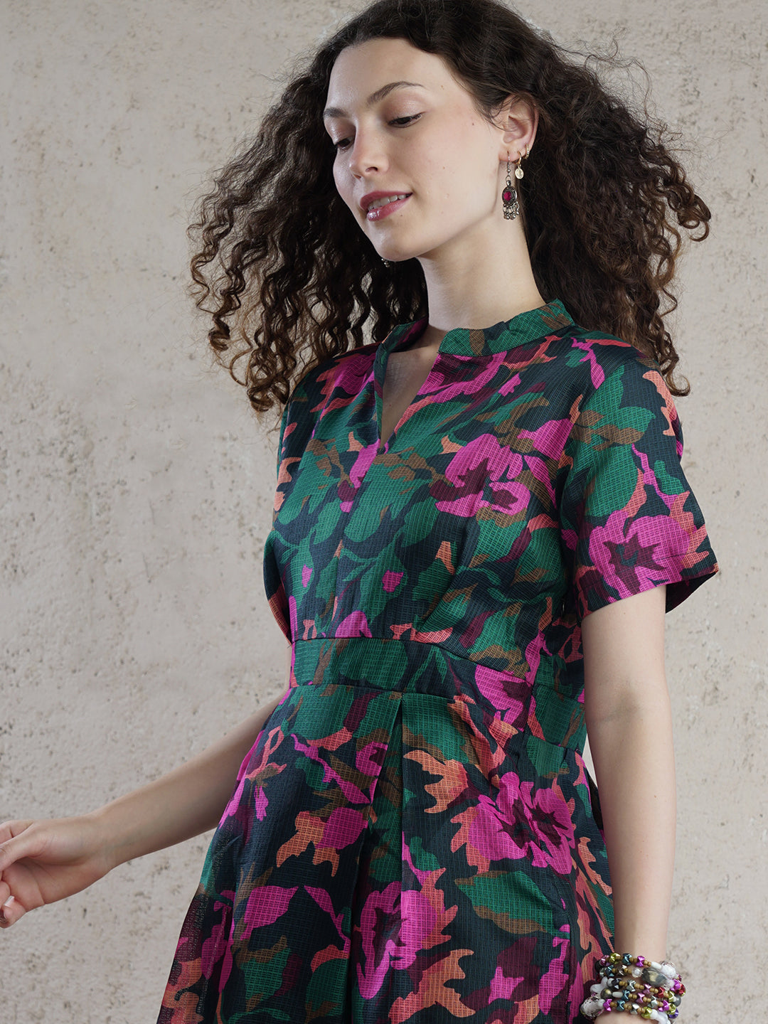 Parisian Meadow Floral Midi Dress