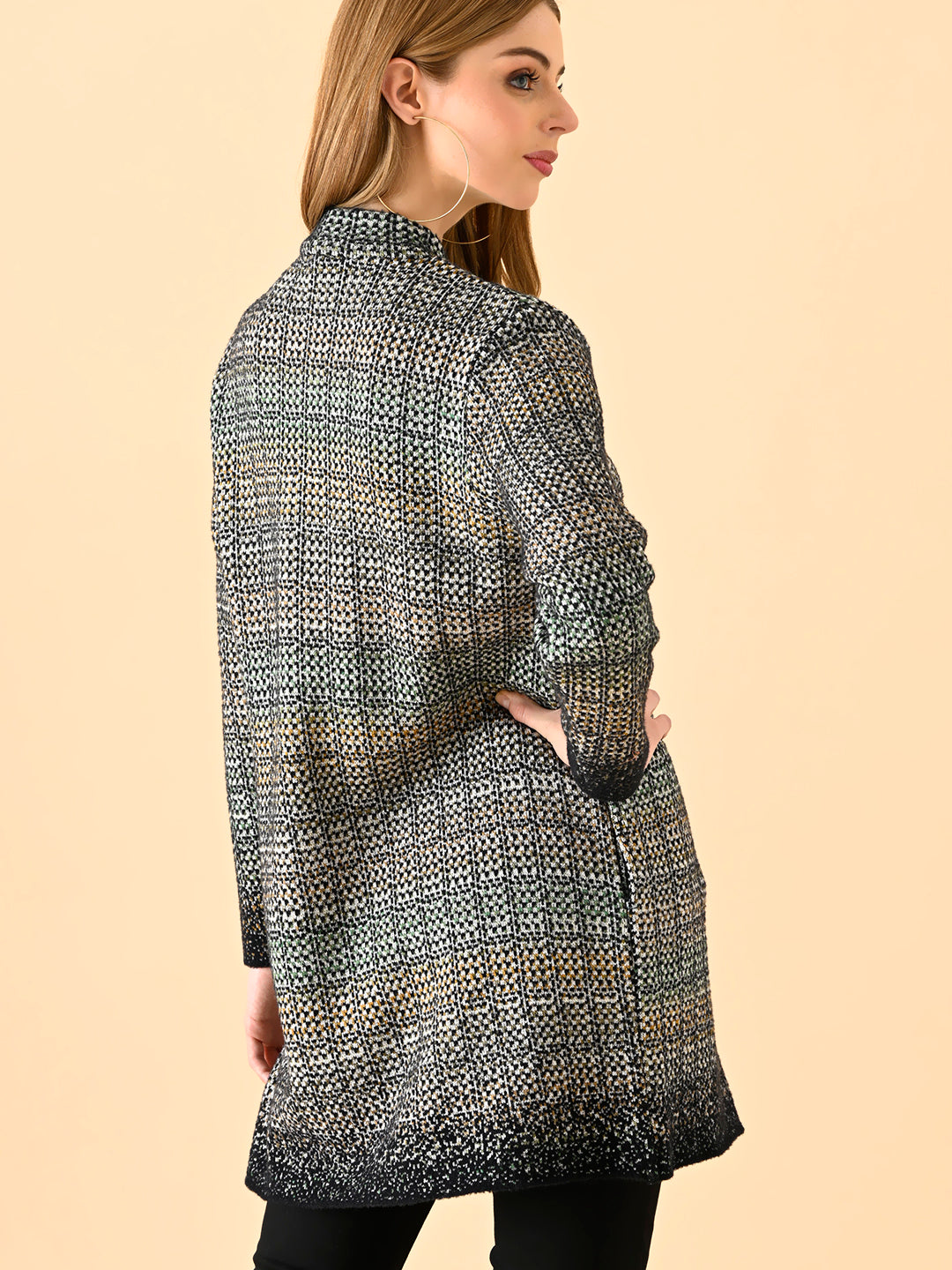 Gradient Knit Long Cardigan