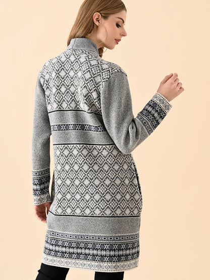 Geometric Pattern Long Knitwear