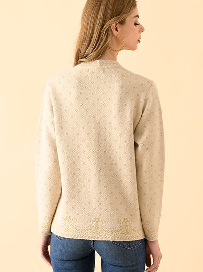 Buttoned Knit Jacket with Detailing