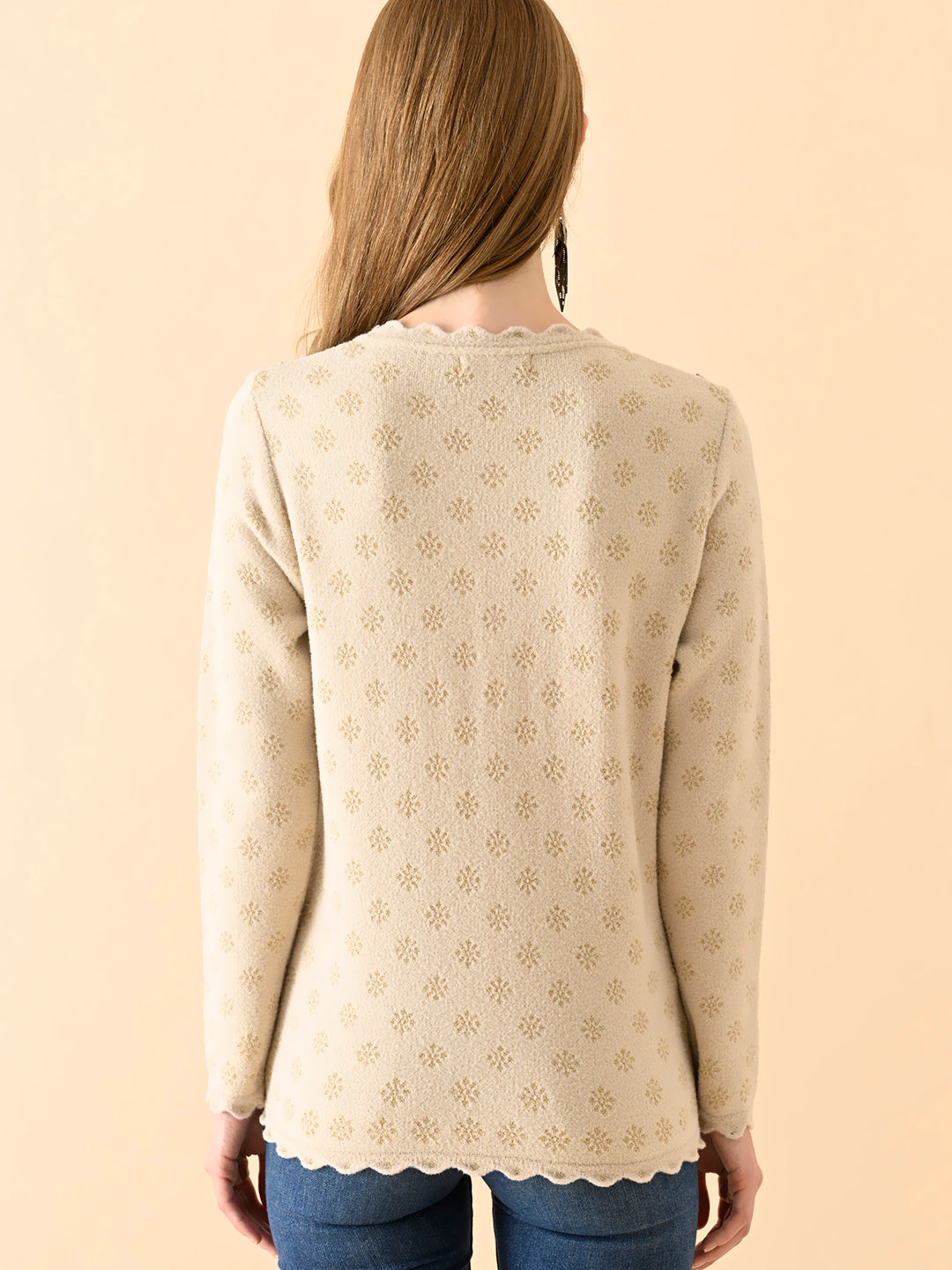 Delicate Lace-Inspired Knit Cardigan