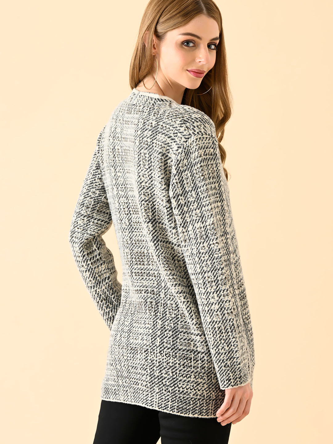 Textured Button-Front Cardigan