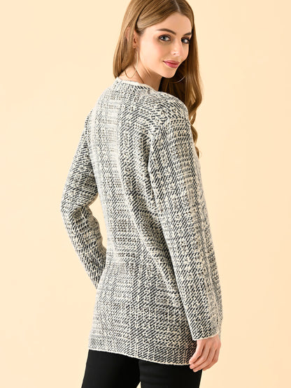 Textured Button-Front Cardigan