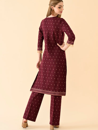 Ruby Bloom Embroidered Kurta Set