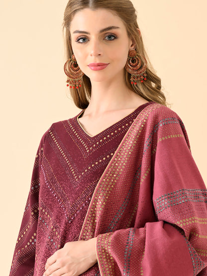 Chevron Pattern Kurta with Coordinated Pants