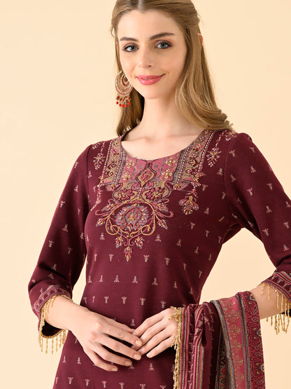 Ruby Bloom Embroidered Kurta Set