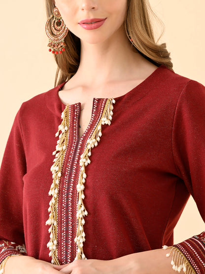 Crimson Glow Festive Kurta Set