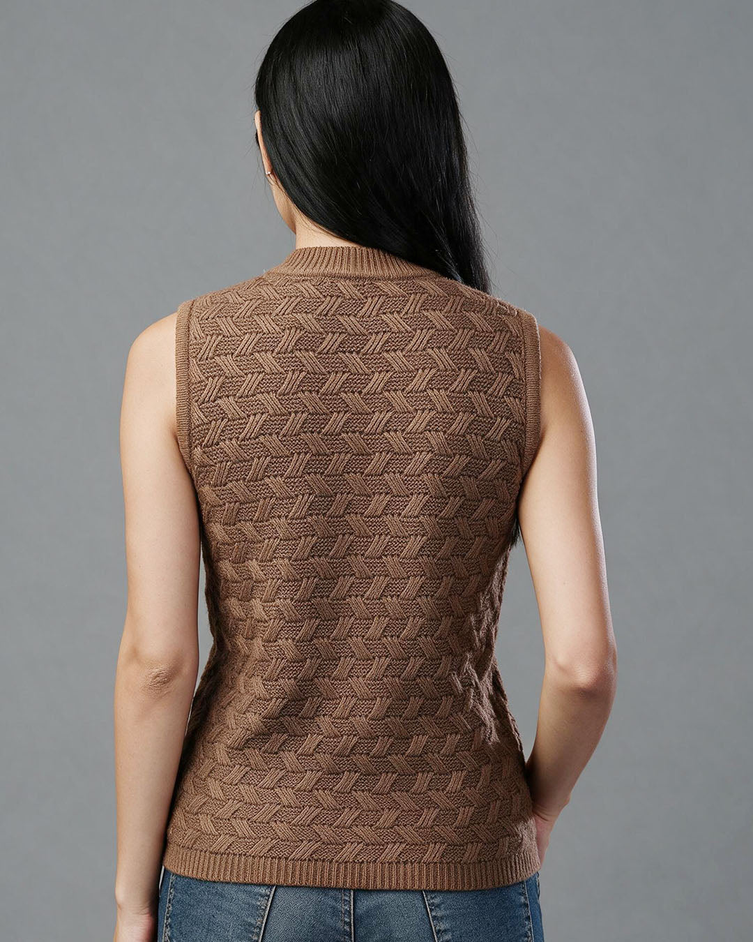 Virsa Heritage Chevron Knit Vest Cardigan