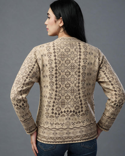 Virsa Embellished Round Neck Cardigan