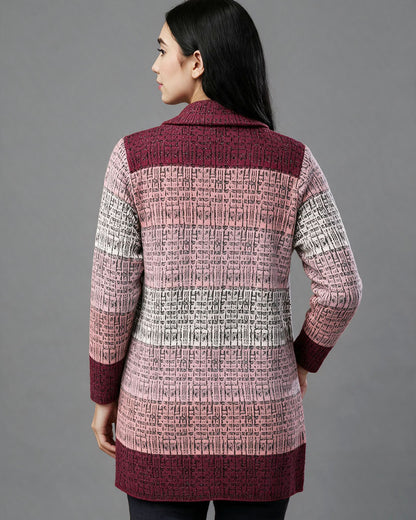 Jacquard Long Cardigan