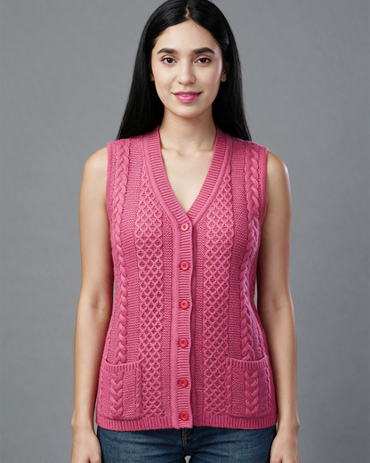 Virsa Diamond Weave V-Neck Vest