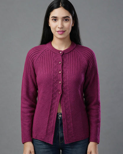Virsa Ribbed Detail Knit Cardigan