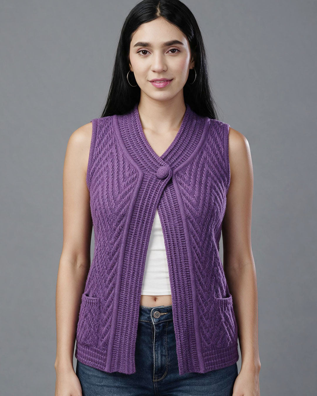 Nautical winter Sleeveless Cardigan