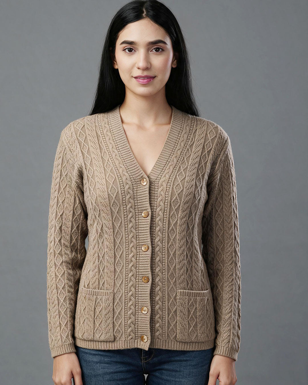 Virsa Cozy Cable Knit Cardigan