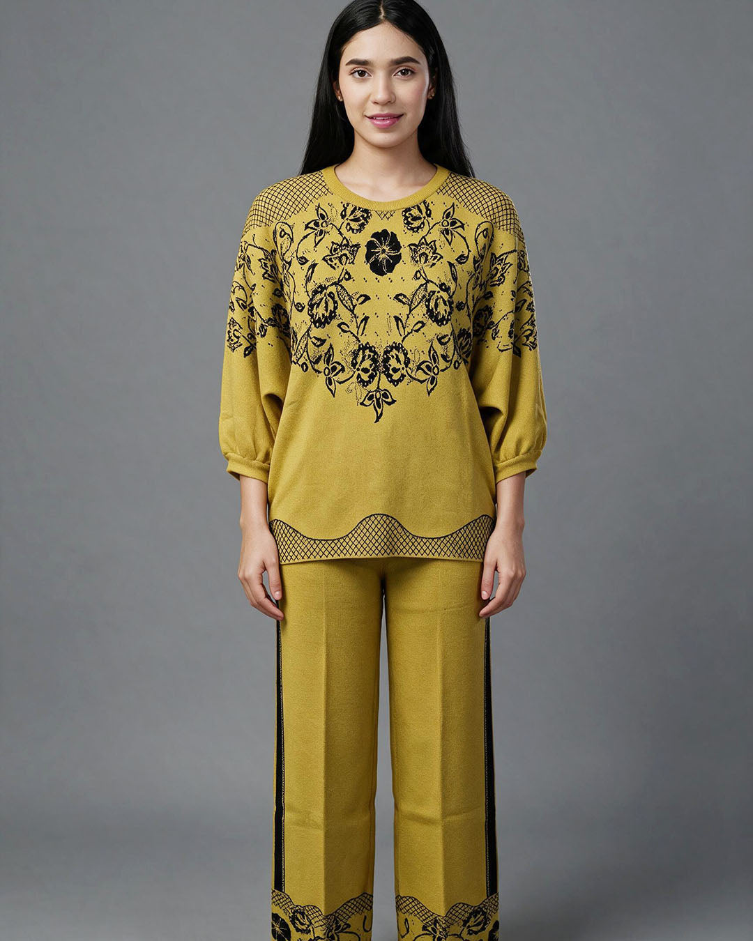 Contrast Paneled Co-Ord