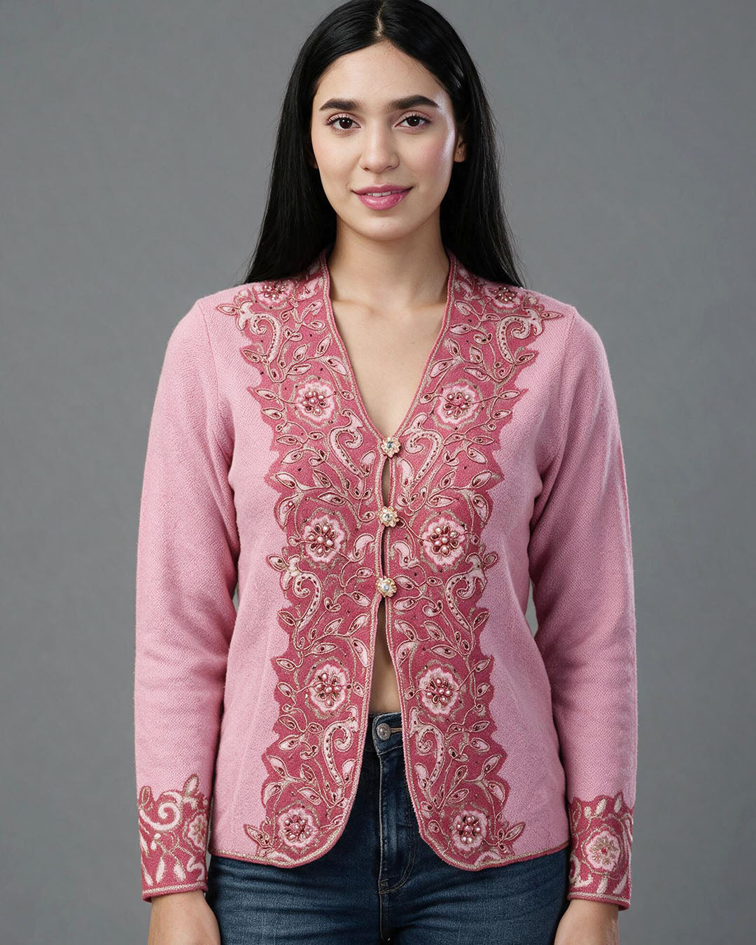 Embellished V-Neck Sweater