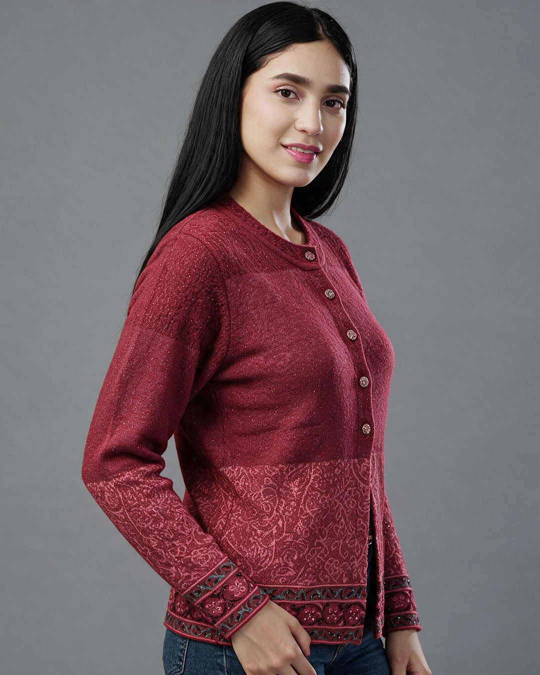 Textured Knit Casual Cardigan