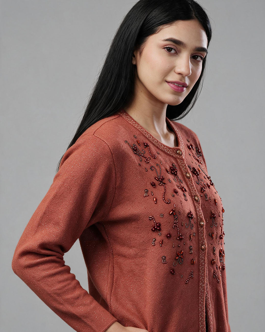Smoky Quartz Ribbed Turtleneck