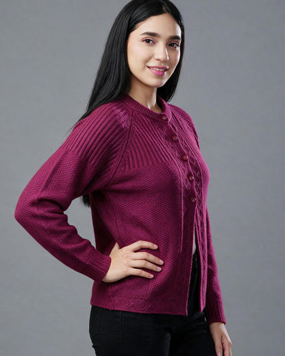 Virsa Ribbed Detail Knit Cardigan