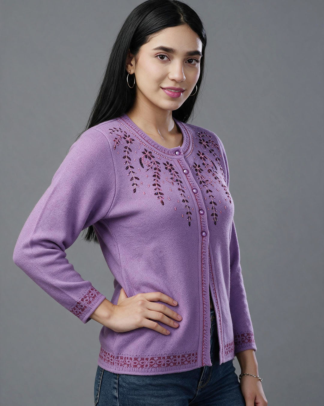 Frost Petal Boat-Neck Sweater